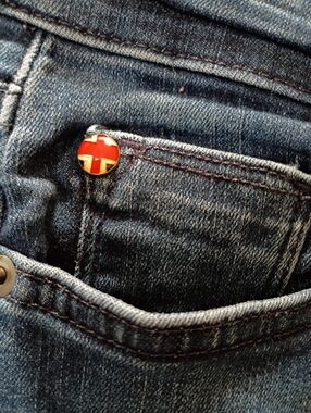 Hudson Jeans Dark Blue Denim with Gold Button